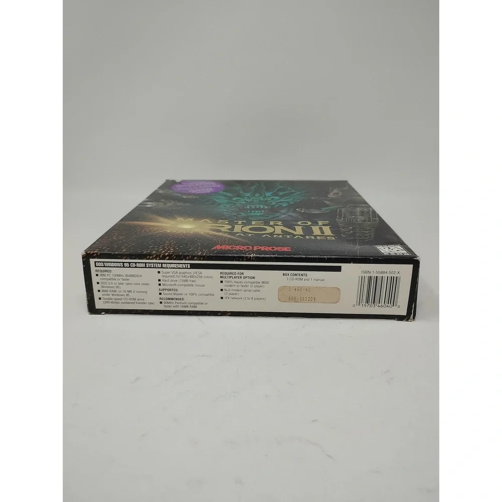 MicroProse Master of Orion II Battle at Antares 1996 PC Strategy Game Big Box
